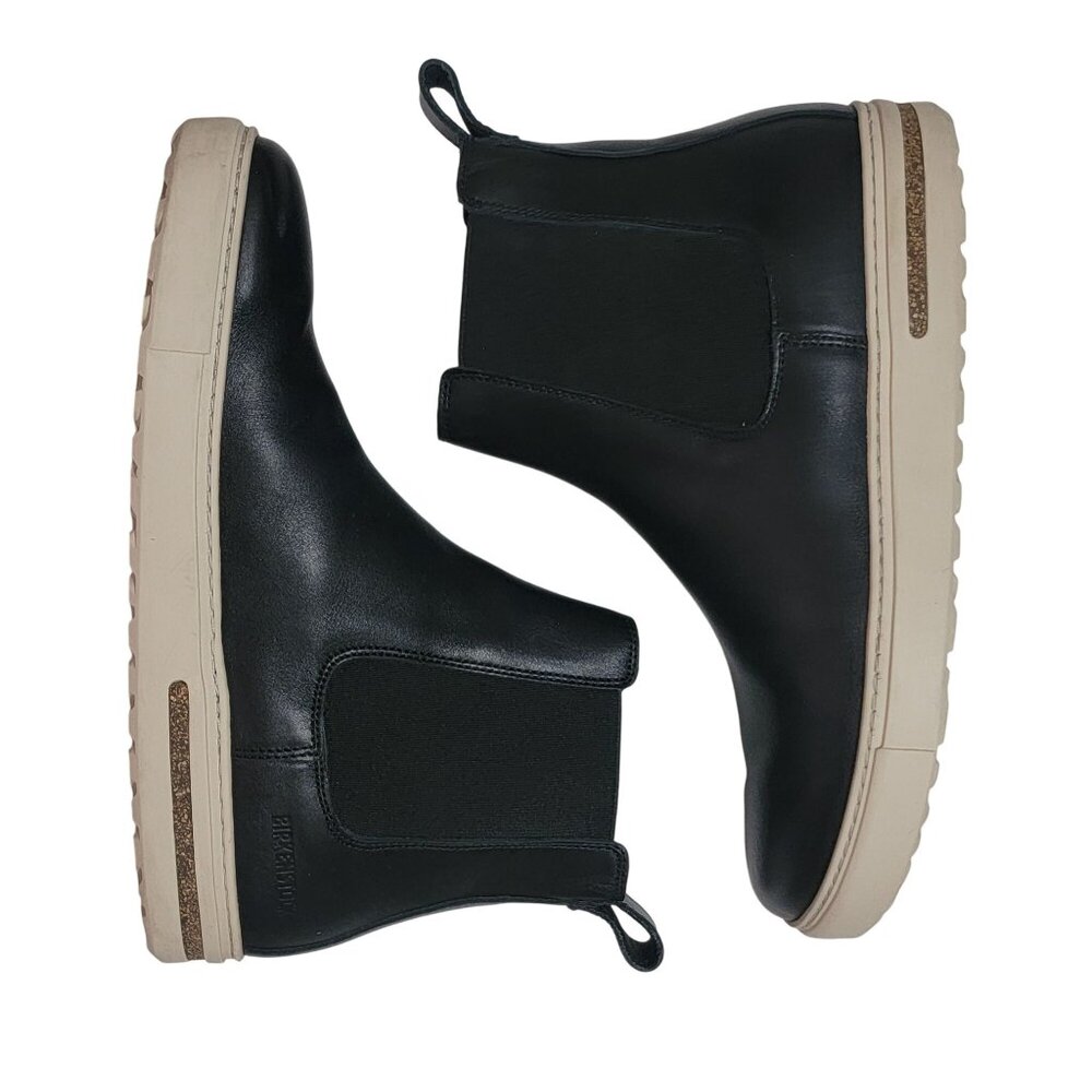 Birkenstock Black and Cream Ankle Boots